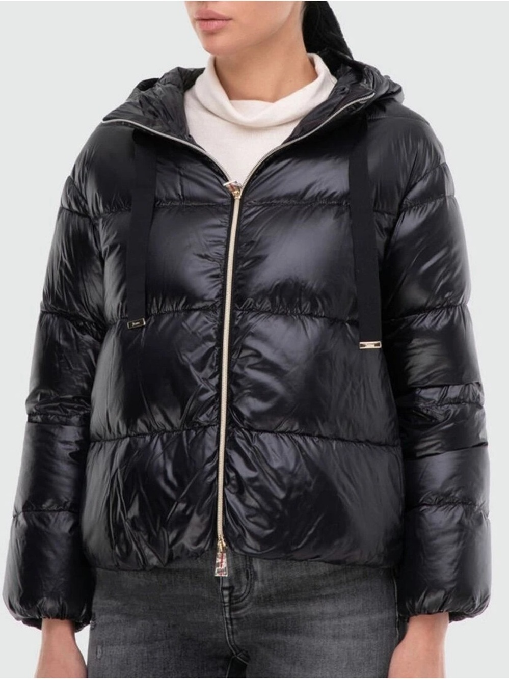 Herno Ultra Light Goose Down Black Puffer Jacket 40 US 4 Quiet Luxury